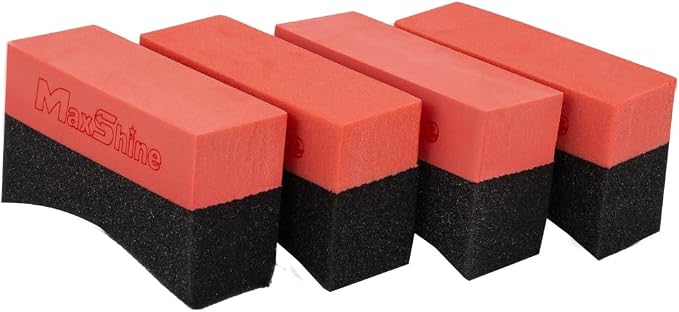 Maxshine Tire Dressing Applicator, Curved Foam Pad 10x4cm, High-Density - Image 3