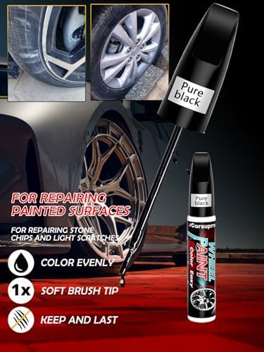 Matte Black wheel Touch Up Paint, Wheel Scratch Repair Touch Up Paint Pen - Image 2