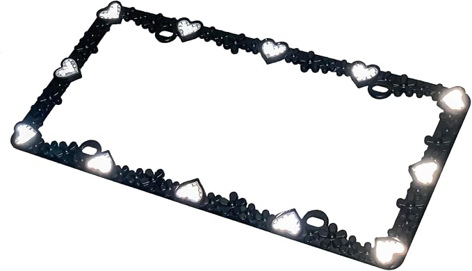 Creathome 3D Daisy Heart License Plate Frame from Pure Zinc Alloy Metal Perfect - Image 9