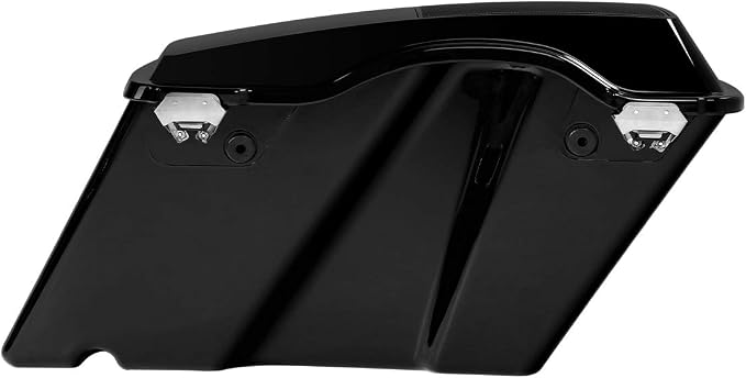 XFMT Glossy Black Hard Saddlebags W/ 6x9 Speaker Lids Black Latches - Image 5