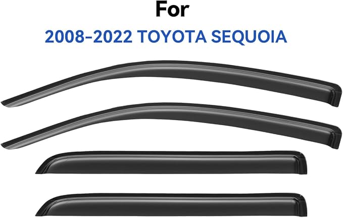 Window Visors Rain Guards for 2008-2022 Toyota Sequoia, Out-Channel Window Vent - Image 2