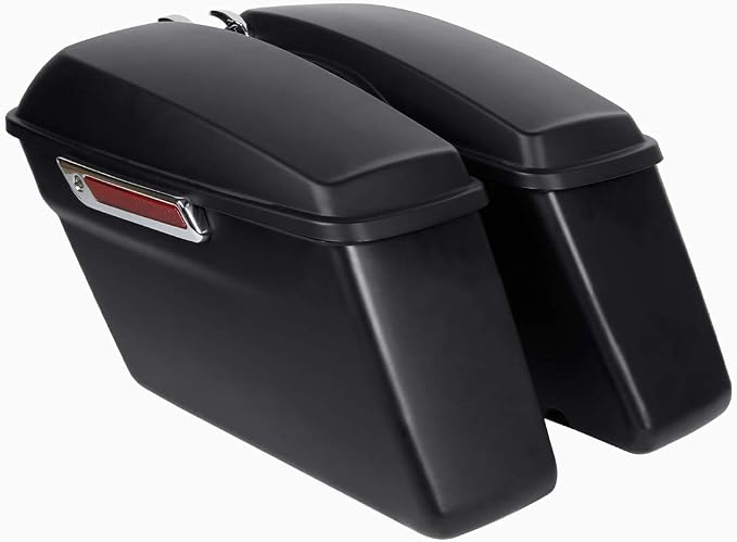 XFMT Matte Black Motorcycle Saddlebags Hard Saddle Bags W/Black Conversion - Image 2