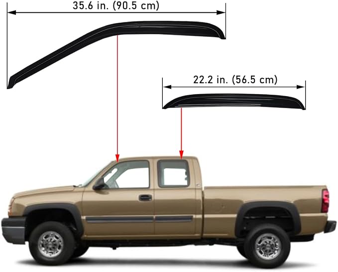 Lightronic Extra Durable Tape-on Auto Vent Window Visor, Fits 1999-2006 - Image 3