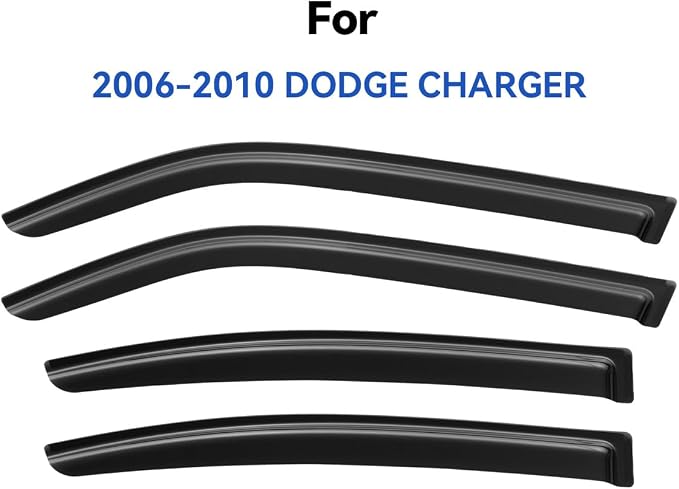 Window Visors Rain Guards for 2006 2007 2008 2009 2010 Dodge Charger, - Image 2