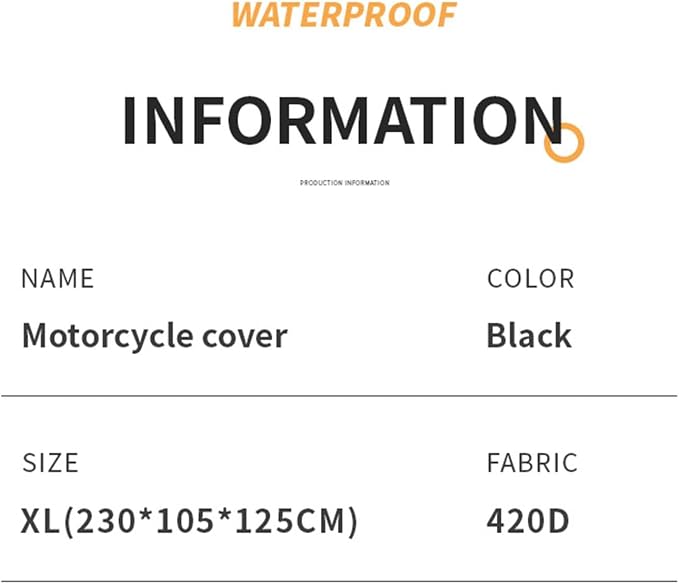 Motorcycle Cover Waterproof Outdoor, 420D Heavy Duty, All Season Protection - Image 7