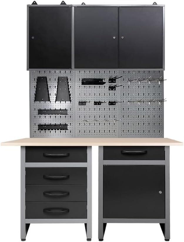JZD Steel Workbench Garage Storage Cabinet Set by JZD