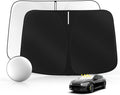 Windshield Sun Shade for Kia EV6 2022-2025 2026 Foldable Sunshade Custom Fit by SULAGIWINDSHIELDSUNSHADE