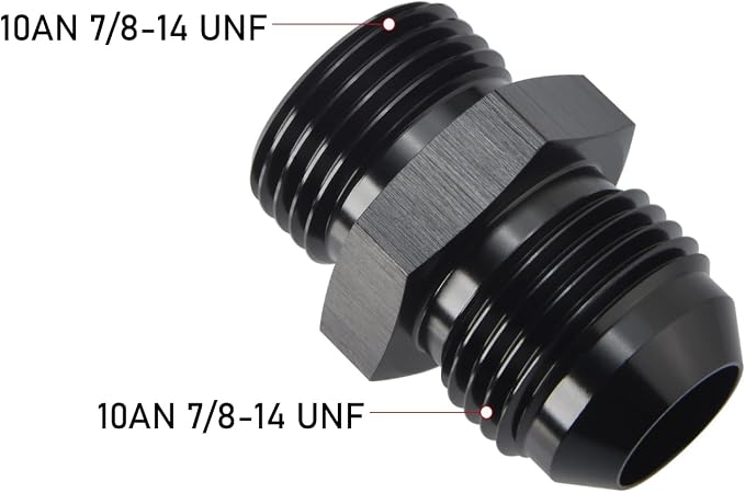 10AN Male Flare to 10AN ORB O-ring Boss Fuel Pump Rail Adapter Fitting Aluminum - Image 2