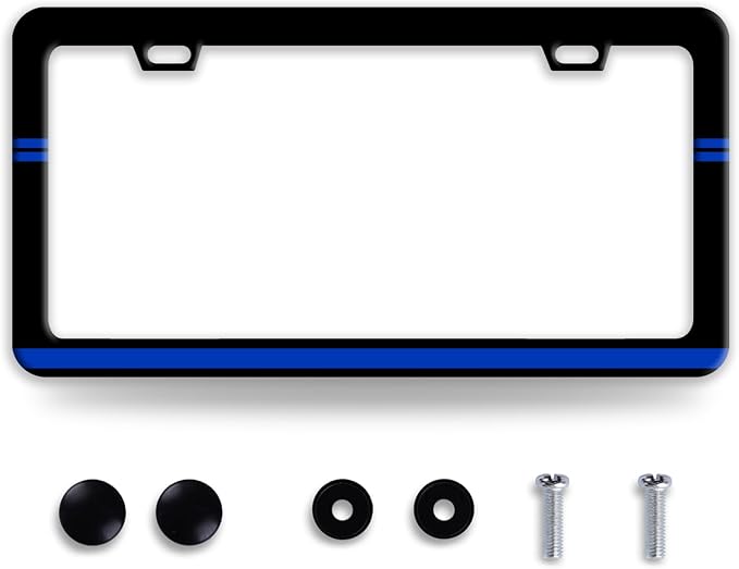 Thin Blue Line License Plate Frame Patriotic License Plate Frames Funny by BRAGHRTED