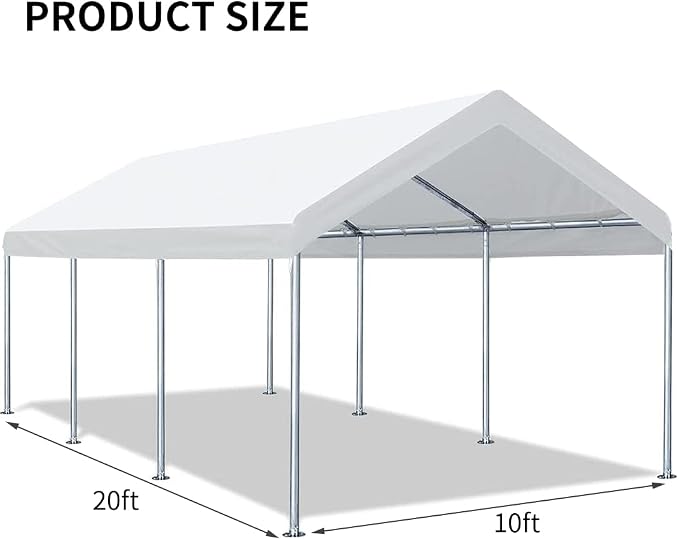 10'x20' Upgraded Carport Replacement Top Canopy Cover - Image 4