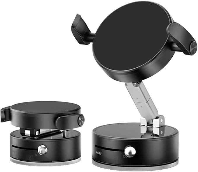 2025 Upgraded Foldable 2-in-1 Clip & Vacuum Magnetic Suction Car Phone Holder by ENGSHARDE