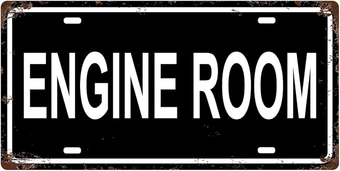 ENGINE ROOM SPACE Metal Tin Sign License Plate Bar Cafe Garage Cave Home Room by Unknown