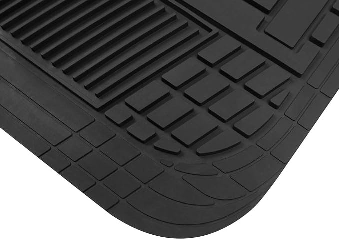 BDK Rubber Car Floor Mats All Weather Waterproof 4-Piece Sporty Two-Tone Design - Image 6