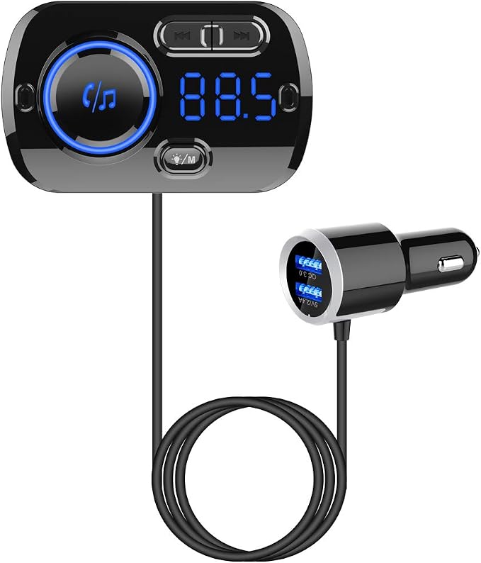 Bluetooth FM Transmitter for Car, Wireless Radio Adapter Car Music Player by Gooinng