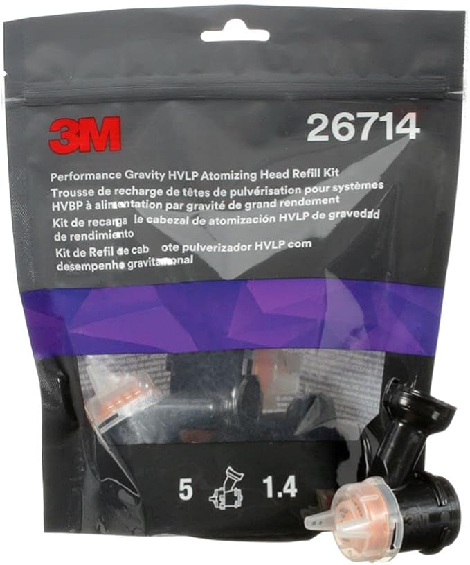 3M Performance Gravity HVLP Atomizing Head Refill Kit, Size 1.4, by 3MAutomotive