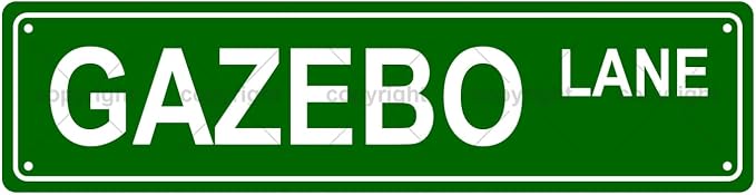 GAZEBO LANE Space Metal Tin Street Sign Bar Cafe Garage Cave Home Room Wall by Unknown