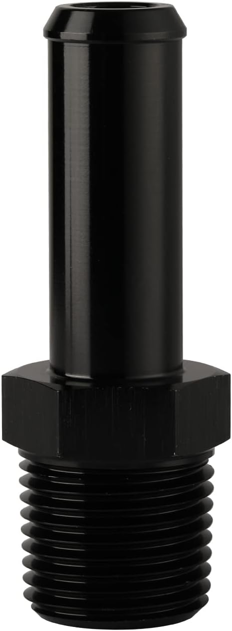 1/2 NPT Male to 5/8" Hose Barb Fitting Adapter Nipple Straight Aluminum Black - Image 3