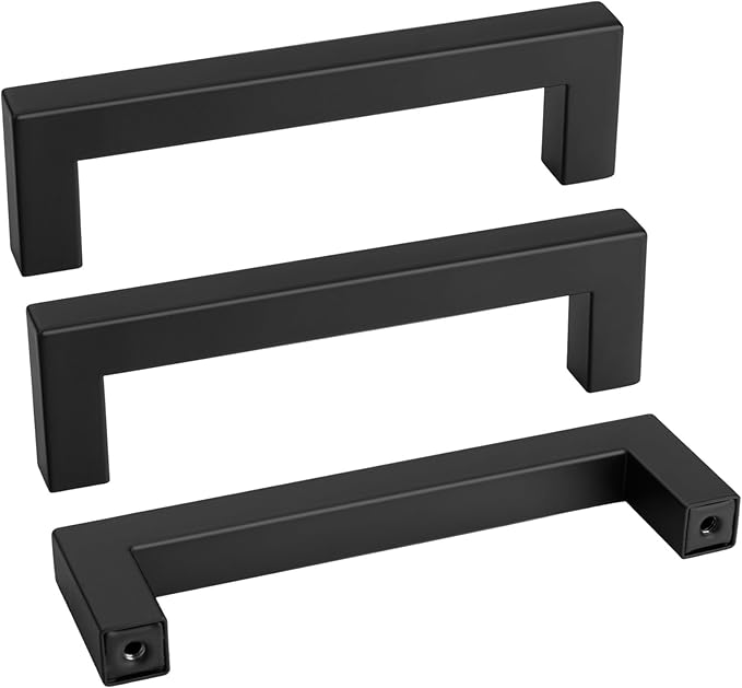 goldenwarm 150 Pack 4 INCH Black Square Bar Cabinet Pull by goldenwarm
