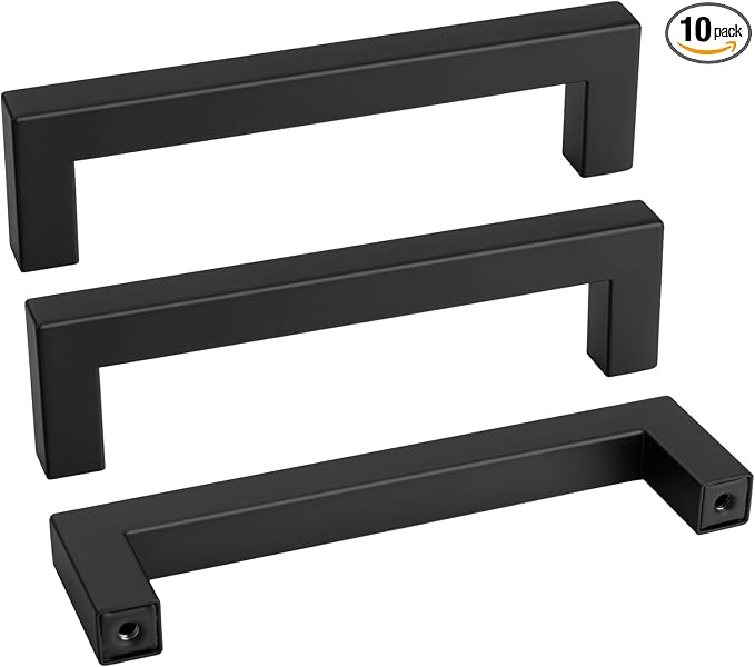 goldenwarm 10Pack 4.5INCH Drawer Pulls Black Modern Cabinet Hardware by goldenwarm