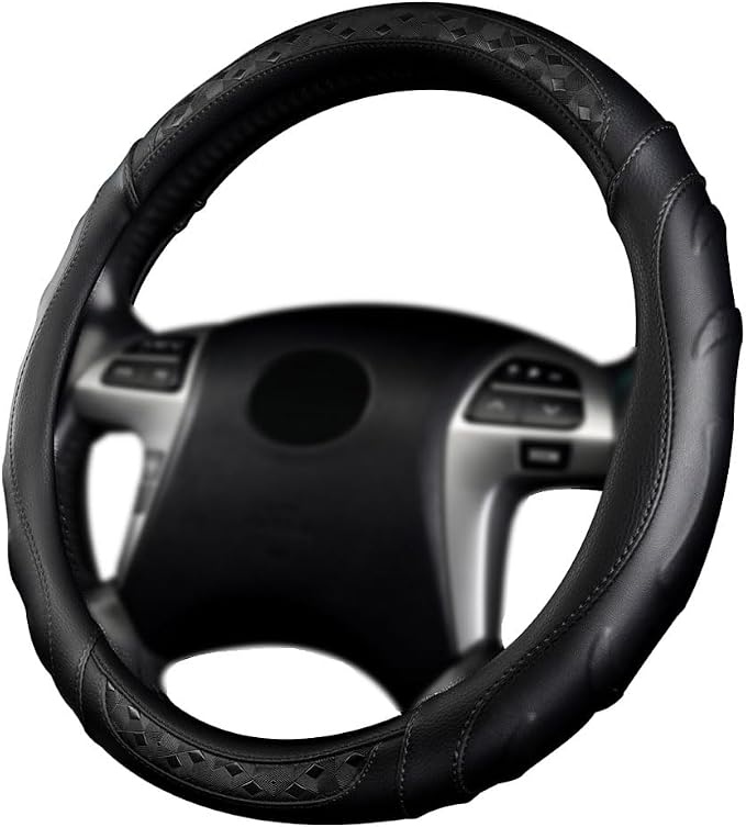 Flying Banner Faux Leather Heavy Duty Inner Ring car Steering Wheel Cover by FlyingBanner
