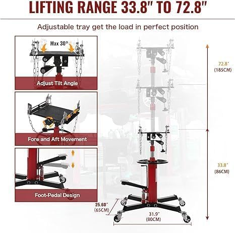 Transmission Jack with Wheels-Hydraulic Transmission Jack with Foot Pedal - Image 2