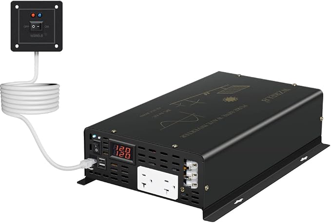 WZRELB Pure Sine Wave Power Inverter 3000W 12VDC to 120VAC 6000W Peak Dual AC - Image 6