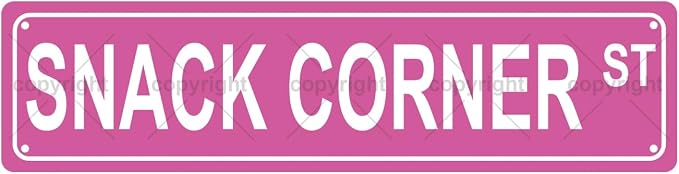 SNACK CORNER ST SPACE Metal Tin Street Sign Bar Cafe Garage Cave Home Room Wall by Unknown