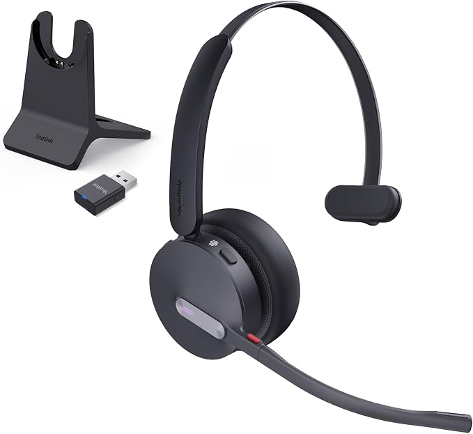 Yealink WH64 Hybrid DECT& Bluetooth Wireless Headset, 492ft Range Mono Teams UC by RedefineYourWorkplace