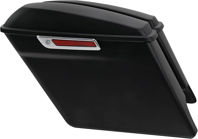 XFMT Motorcycle Matte Black 5" Extended Stretched Hard Saddlebags Saddle Bags - Image 2