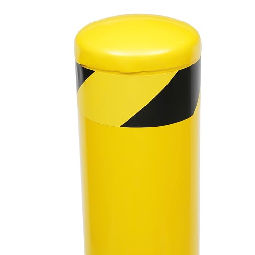 Safety Bollard Post 60'' Height Bollard Post Yellow Steel Pipe Parking Barrier - Image 4