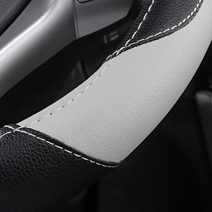 Leather Car Steering Wheel Cover, Non-Slip Car Wheel Cover Protector Breathable - Image 5