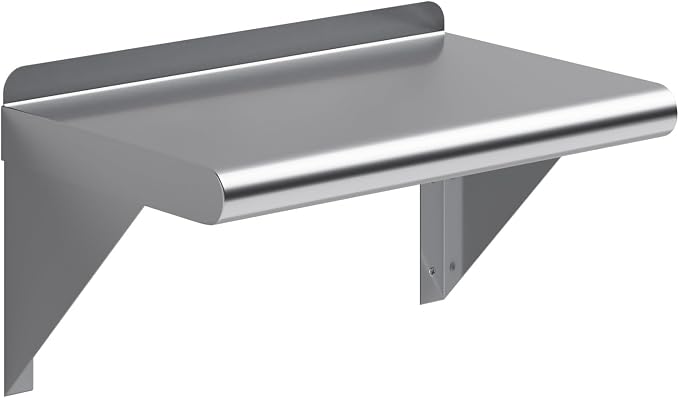 AmGood 10" X 16" Stainless Steel Wall Shelf | Metal Shelving | Garage, Utility by AmGood