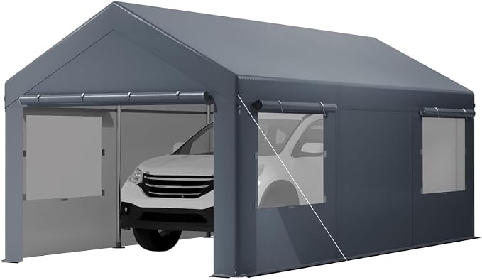 12X20 Ft Heavy Duty Carport Canopy, Portable Garage, Car Tents, Reinforced by BouPower