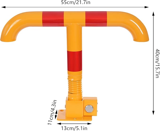 Parking Post and Base With Lock, T Shaped Parking Blocker Barriers Post Parking - Image 6