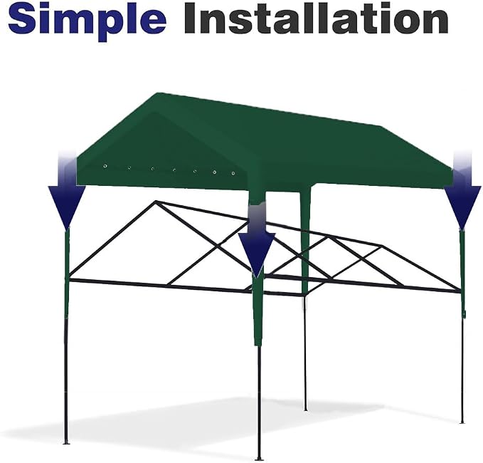 Rutile 12 x 20 FT Carport Replacement Cover, Heavy Duty Car Tarp Canopy Tent - Image 7