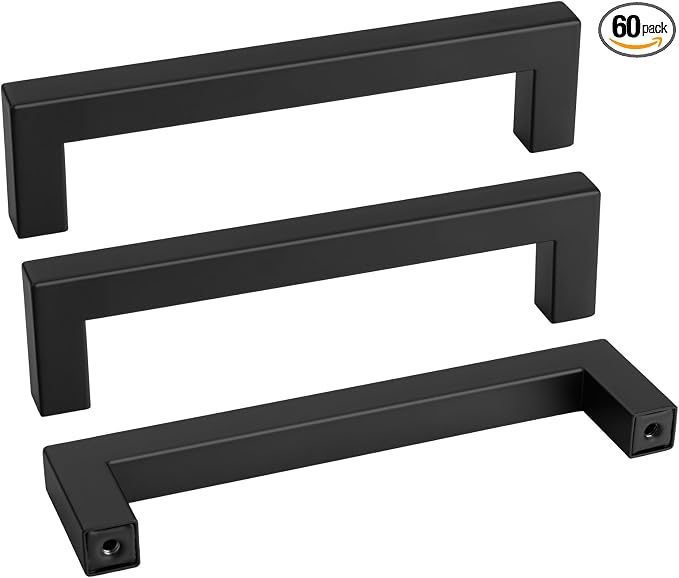 goldenwarm 60 Pack 5 Inch Black Cabinet Handles by goldenwarm