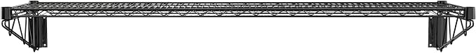 14" x 60" Black Epoxy Wire Wall Mount Shelf - Image 3