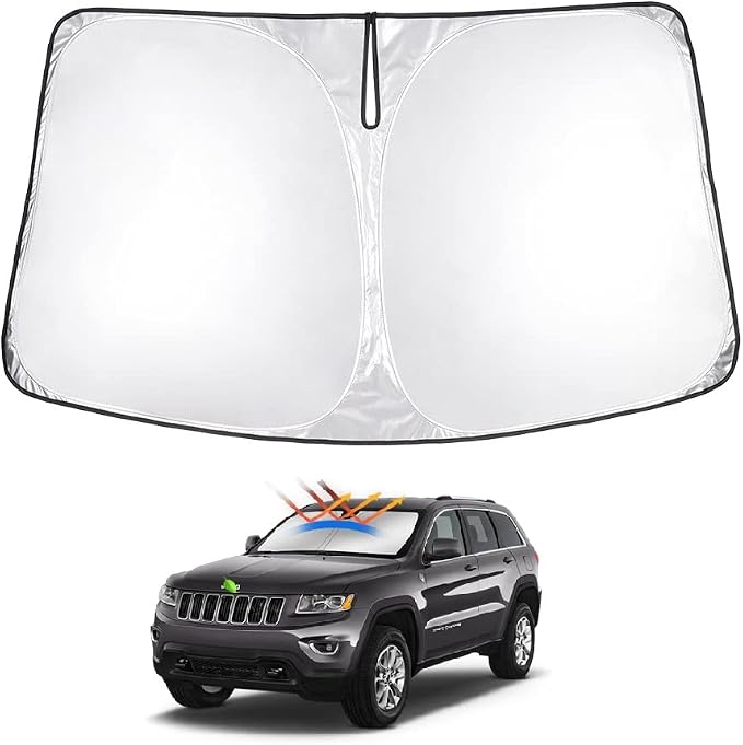 T TGBROS Windshield Sun Shade for Jeep Grand Cherokee 2011-2021 Accessories by TTGBROS