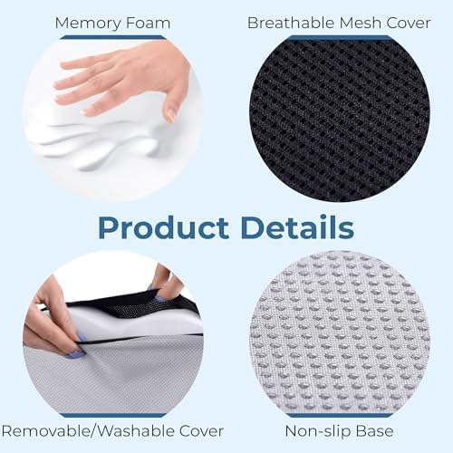 5 STARS UNITED Seat Cushion for Tailbone Pain Relief – Memory Foam Lifting - Image 7