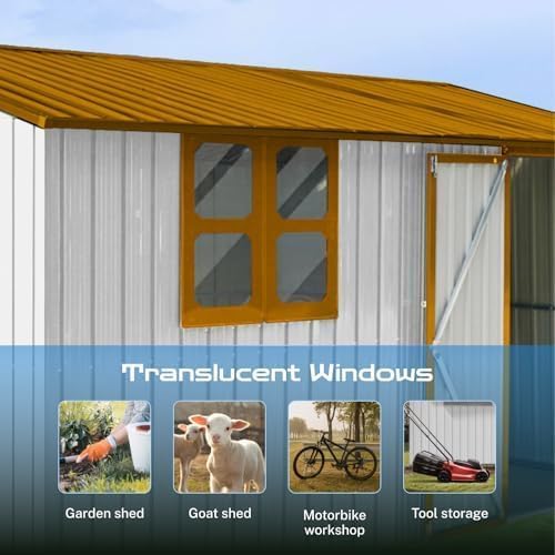 10 x 8 FT Outdoor Storage Shed, Metal Garden Tool Shed - Image 3