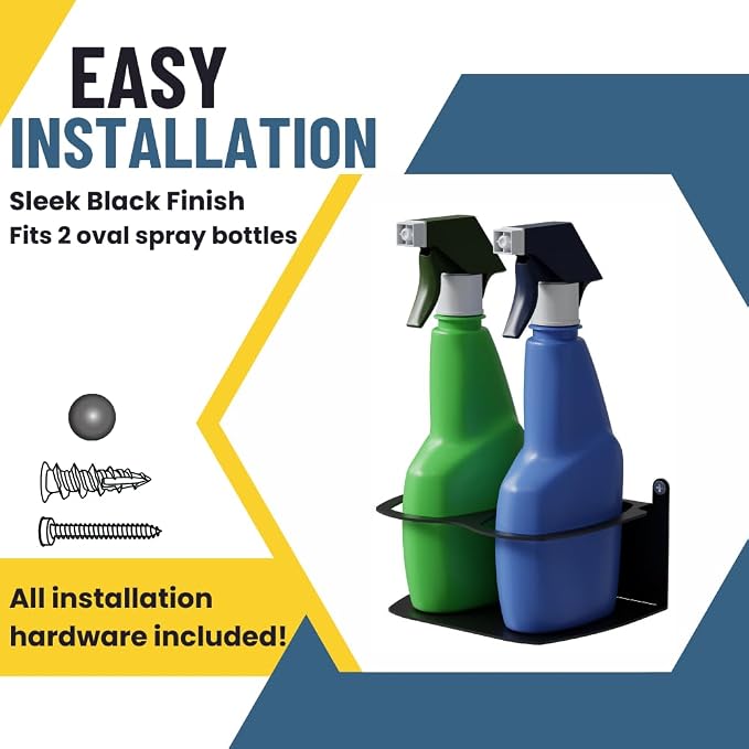 Koova Spray Bottle Holder Heavy Duty- Wall Mount Storage Rack - Image 4
