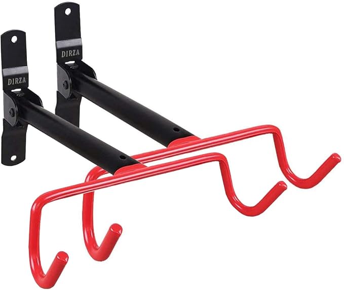 Dirza Bike Wall Mount Bike Hanger 2 Pack Foldable Bicycle Storage Horizontal by Dirza