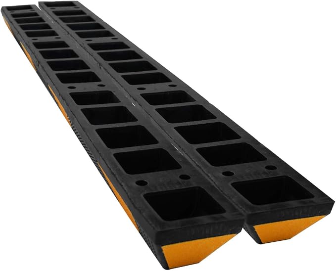 Heavy Duty Rubber Parking Curb Target High Reflective Yellow Safety Stripes - Image 3