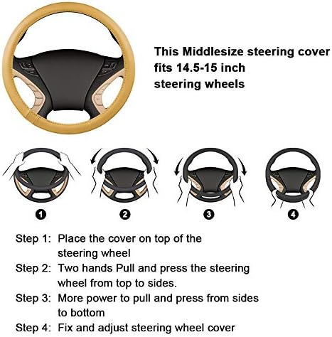 Haokay Heavy Duty Pure Cowhide Steering Wheel Cover - Image 4