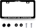 I'd Rather be Camping License Plate Frame Funny Camper License Plate Holder by RNKATIH