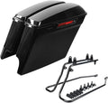 XFMT Vivid Black 5" Stretched Extended Saddlebags Hard Saddle Bags W/Black by XFMT