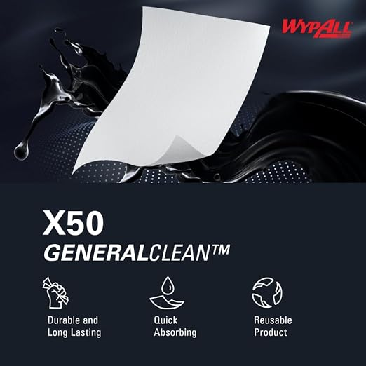 WypAll GeneralClean X50 Cloths Cleaning Wipes, Strong Towels - Image 8