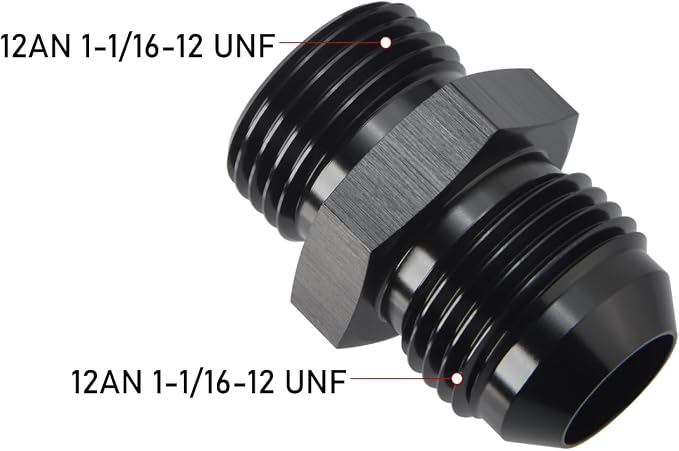 12AN Male Flare to 12AN ORB O-ring Boss Fuel Pump Rail Adapter Fitting Aluminum - Image 2