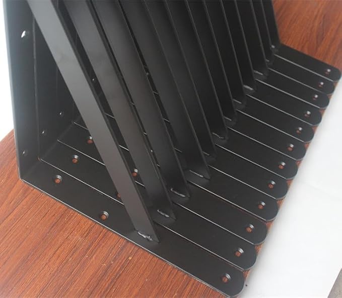 24 Pack L12 x H 8" Black Heavy Duty Shelf Brackets - Image 4
