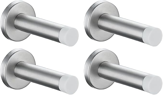 JQK Door Stopper, 304 Stainless Steel Thicken 1mm Sound Dampening Door Stop by Homeimprovement